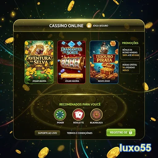 Promoções exclusivas de cassino online no Luxo55, atraindo jogadores com ofertas incríveis.